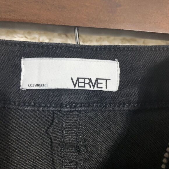 Vervet Black High Rise Jean‎ Shorts Womens Size Small Double Cuff Stretch - Picture 5 of 10